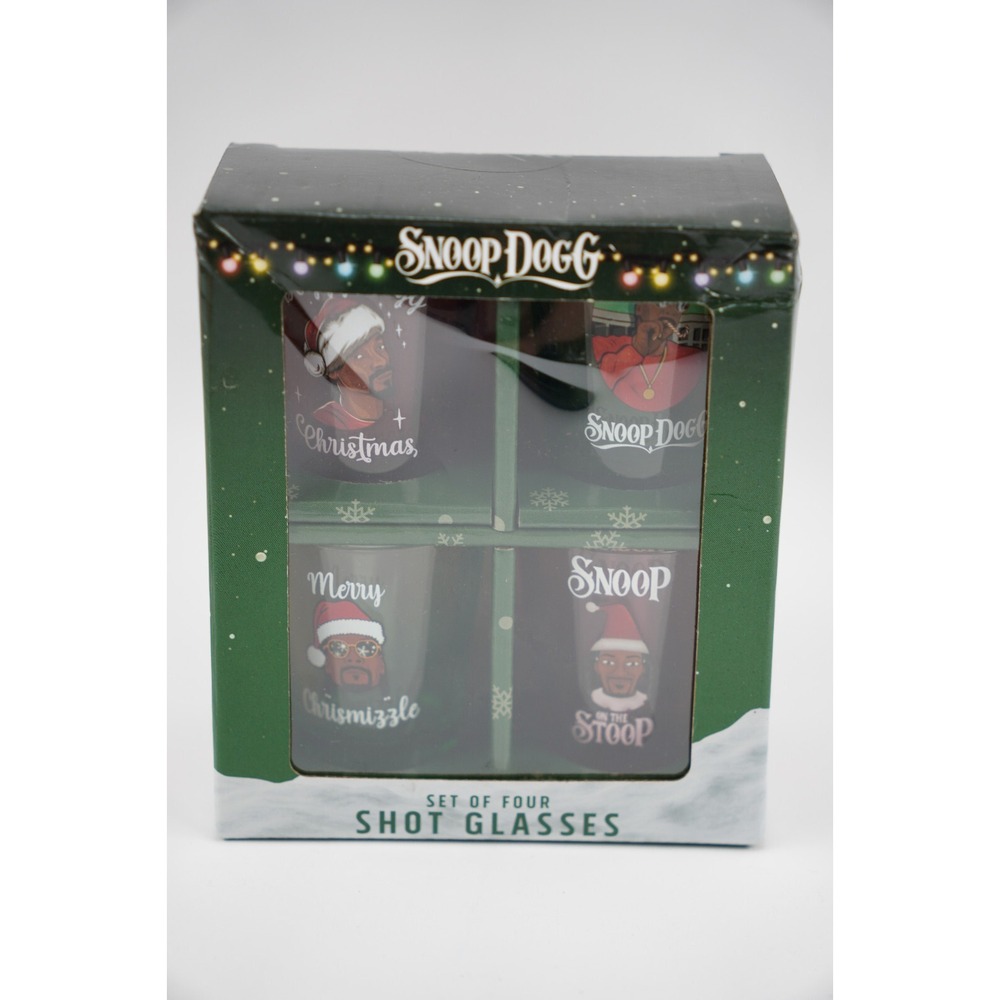 New Snoop Dogg Christmas 4 Shot Glasses Set Snoop On The Stoop A Hood Tradition